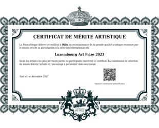 Oïjha - Certificat de Mérite Artistique, Luxembourg Art Prize 2023